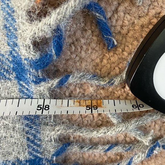 Faribault Woolen Mill Company Throw Blanket 50”x60” Gray,Orange,Blue - Picture 5 of 7